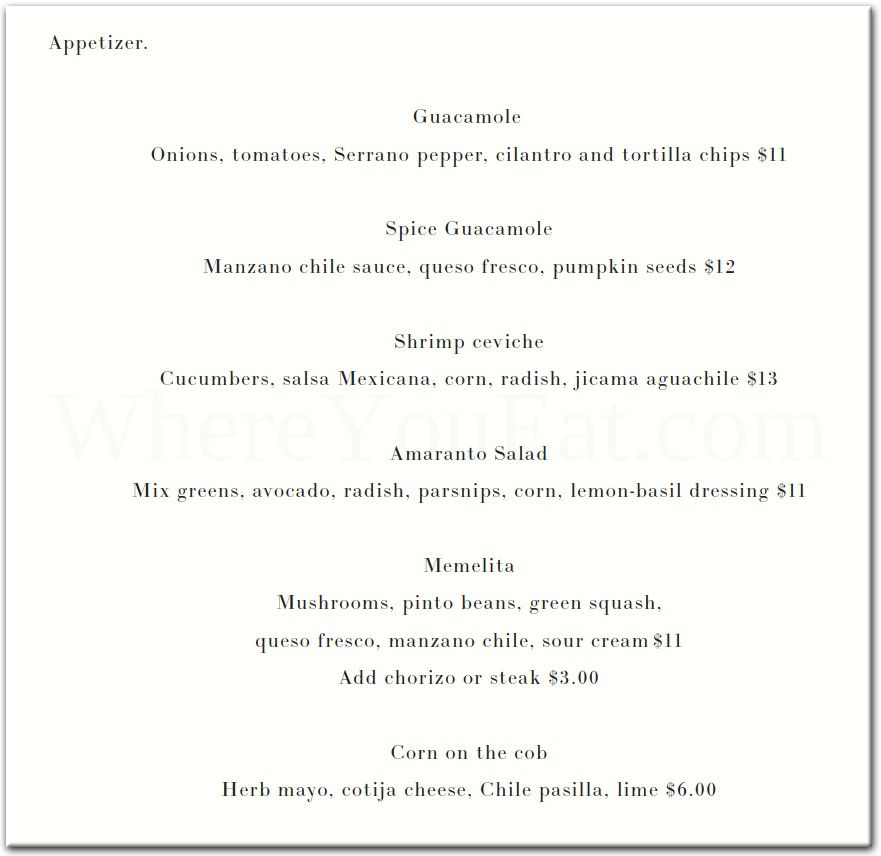 menu