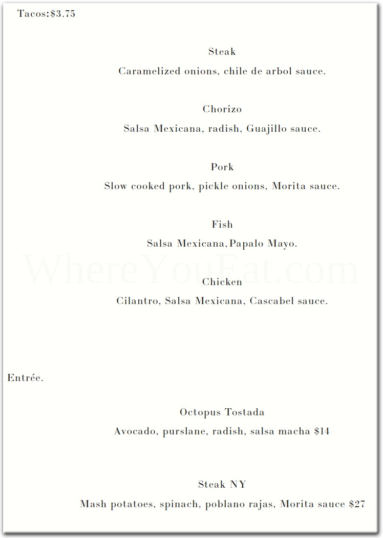 menu